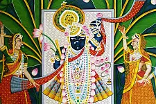 Pichwai Painting ~ Srinath ji . Kamal taal { 3.5 X 5 Feet }